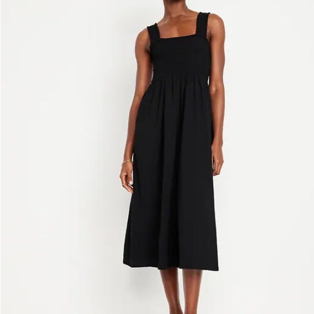 Old Navy Fit and Flare Smocked Midi Dress